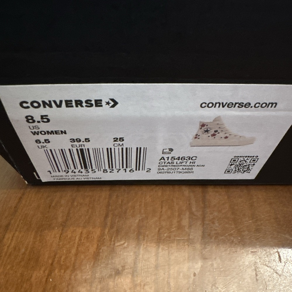 Converse Chuck Taylor All Star Platform Embroidered Flowers High Tops Womens 8.5 - Picture 7 of 7